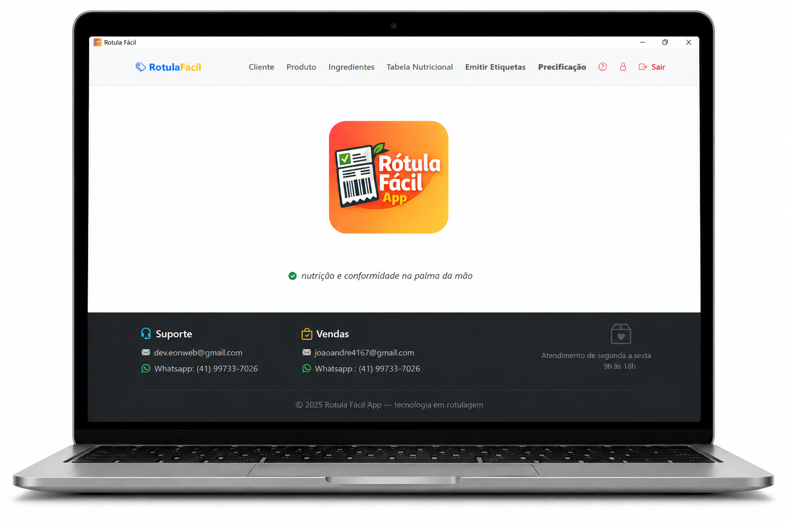 Interface do Rótula Fácil